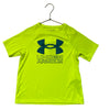 Under Armour Neon Yellow & Teal Logo Athletic Shirt - Size YXS 7