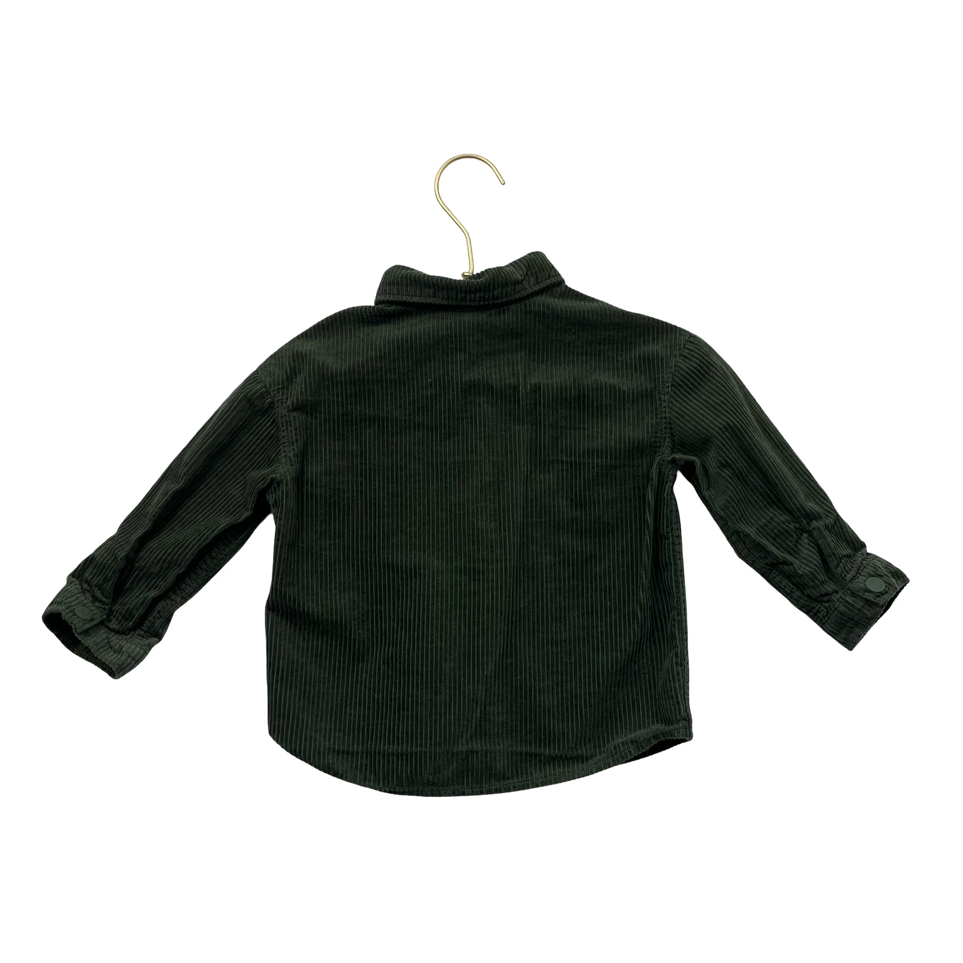 H&M Green Coduroy Snap Front Shirt - Size 18 Mo