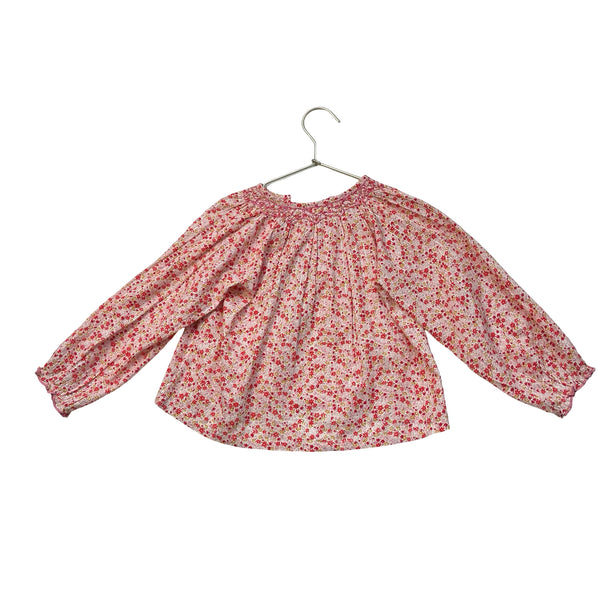 Pink Chicken Pink, Red, Metallic Silver Floral Blouse - Size 6Y