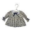 La Coqueta Tan & Navy Floral Blouse - Size 6 Mo