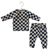 Babyface Navy & Ivory Check Top & Joggers Set - Size 62 (1-3 Mo)
