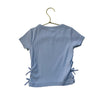 Zara Periwinkle Blue Ribbed Side-Tie Top - Size 8-9