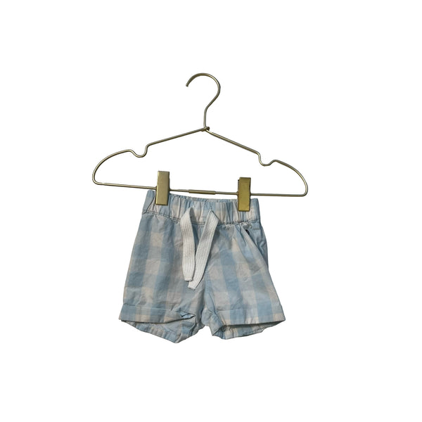 Petit Bateau Light Blue Gingham Shorts - Size 6 Mo