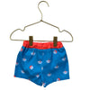 Jacadi Blue & Orange Print Swim Shorts - Size 6 Mo