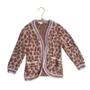 Design History Ivory & Purple Leopard Print Long Open-Front Cardigan - Size 3T