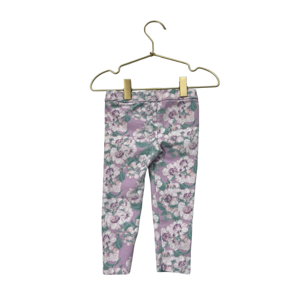 Janie and Jack Lavender Floral Leggings - Size 18-24 Mo