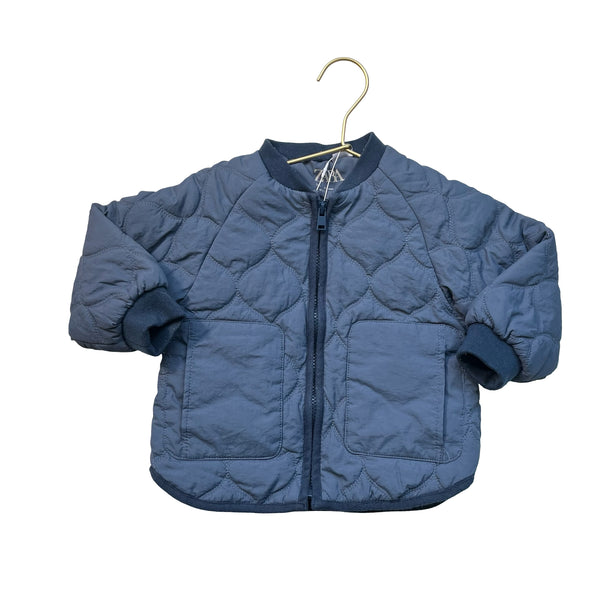 Zara Blue Quilted Jacket - Size 2