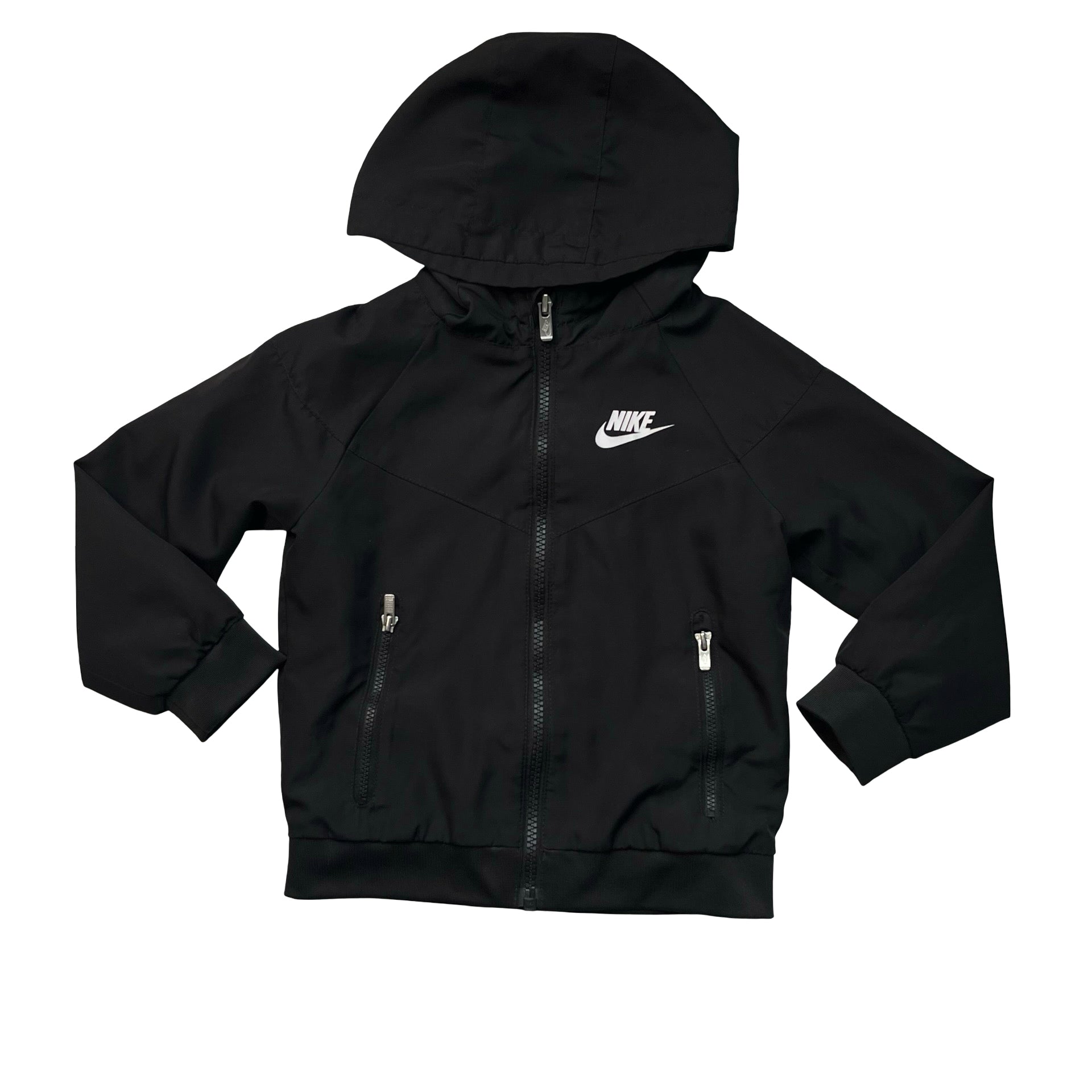Nike Black Hooded Windbreaker Jacket - Size 3T
