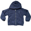 Abercrombie Kids Faux Fur Lined Navy Zip-Up Hooded Sweatshirt - Size 5-6