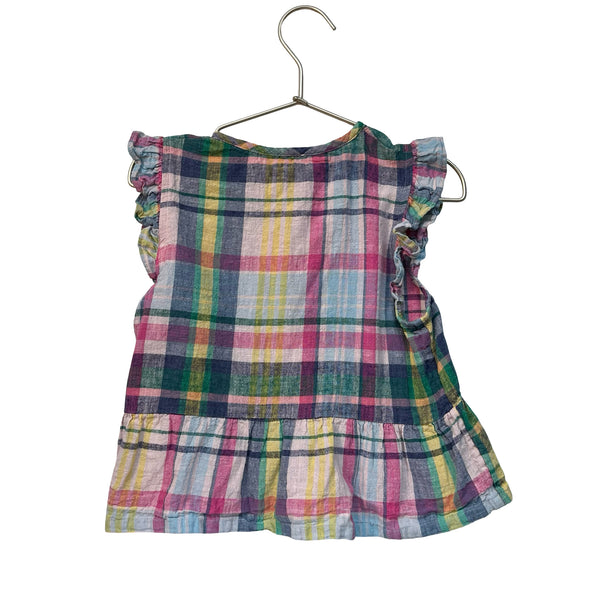 Mini Boden Madras Plaid Top - Size 7-8