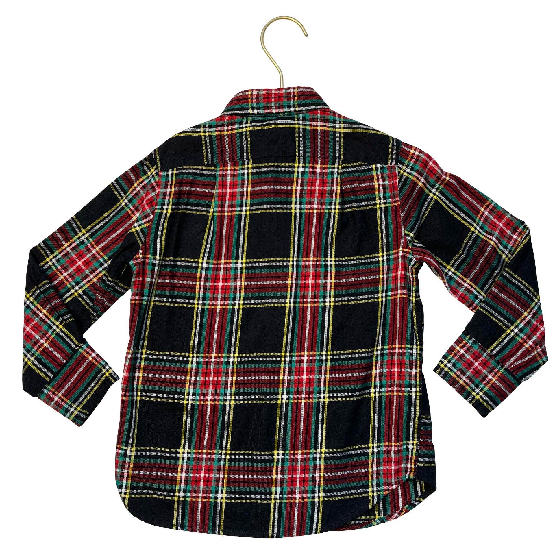 Crewcuts Black Tartan Plaid Button Down Shirt - Size 3