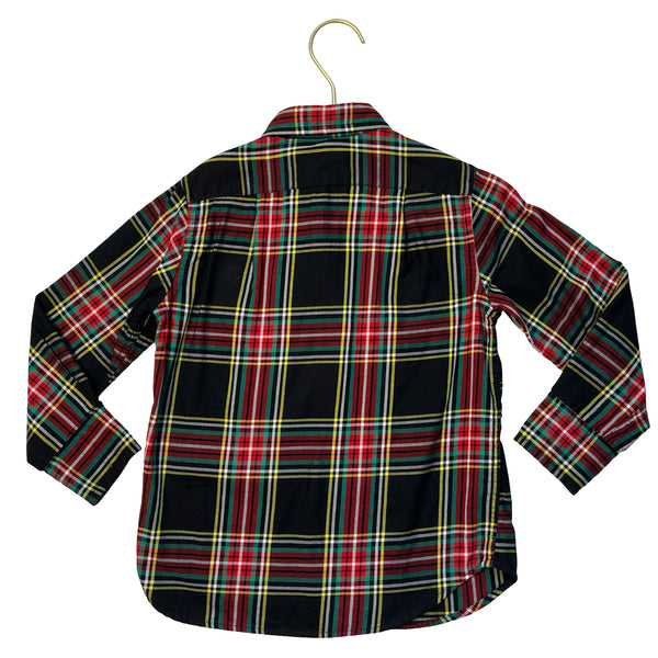 Crewcuts Black Tartan Plaid Button Down Shirt - Size 3