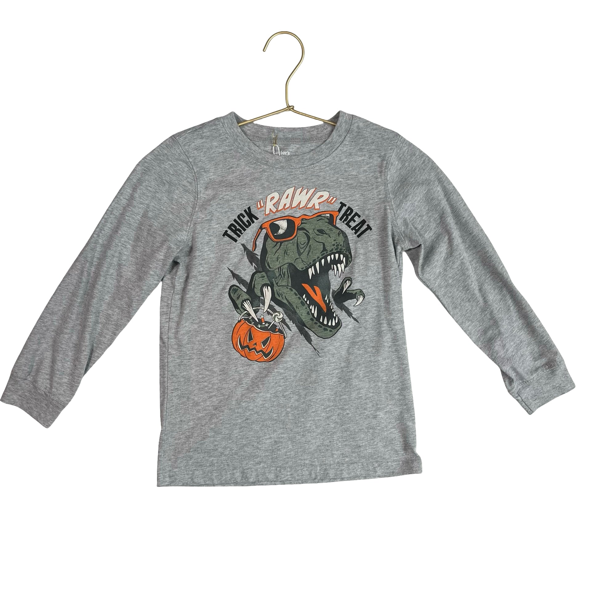 Carter's Gray Dino Halloween Long Sleeve T-Shirt - Size 7