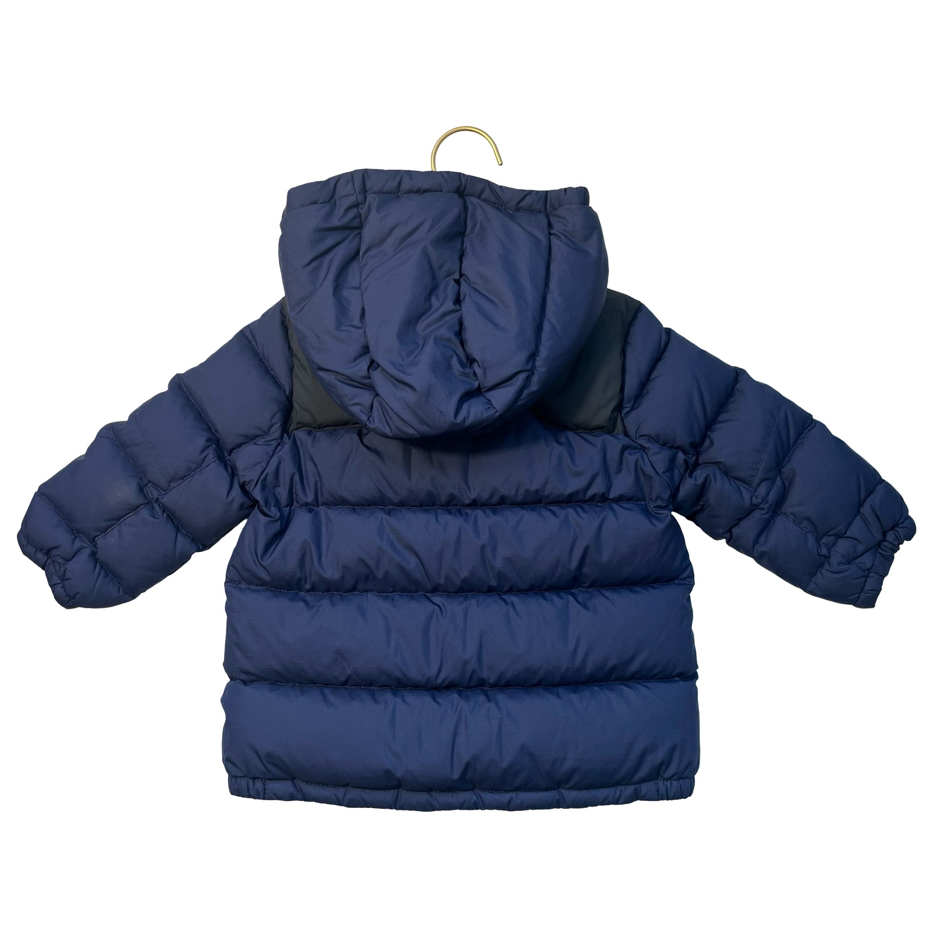 Ralph Lauren Navy & Black Hooded Puffer Jacket - Size 24 Mo
