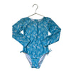 Flap Happy Light Blue Tropical Print Swim Suit - Size 8