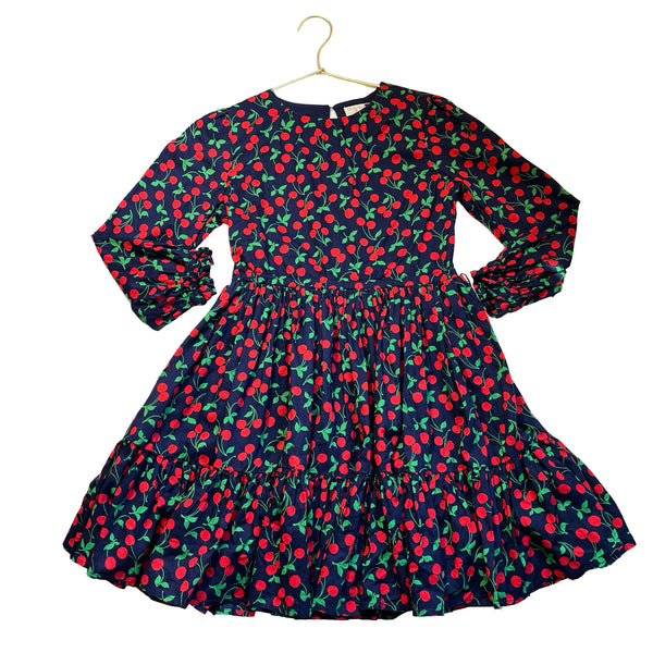 Crewcuts Navy & Red Cherry Print Dress - Size 10