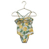Janie and Jack Ivory, Yellow & Green Pineapple Swimsuit - Size 2