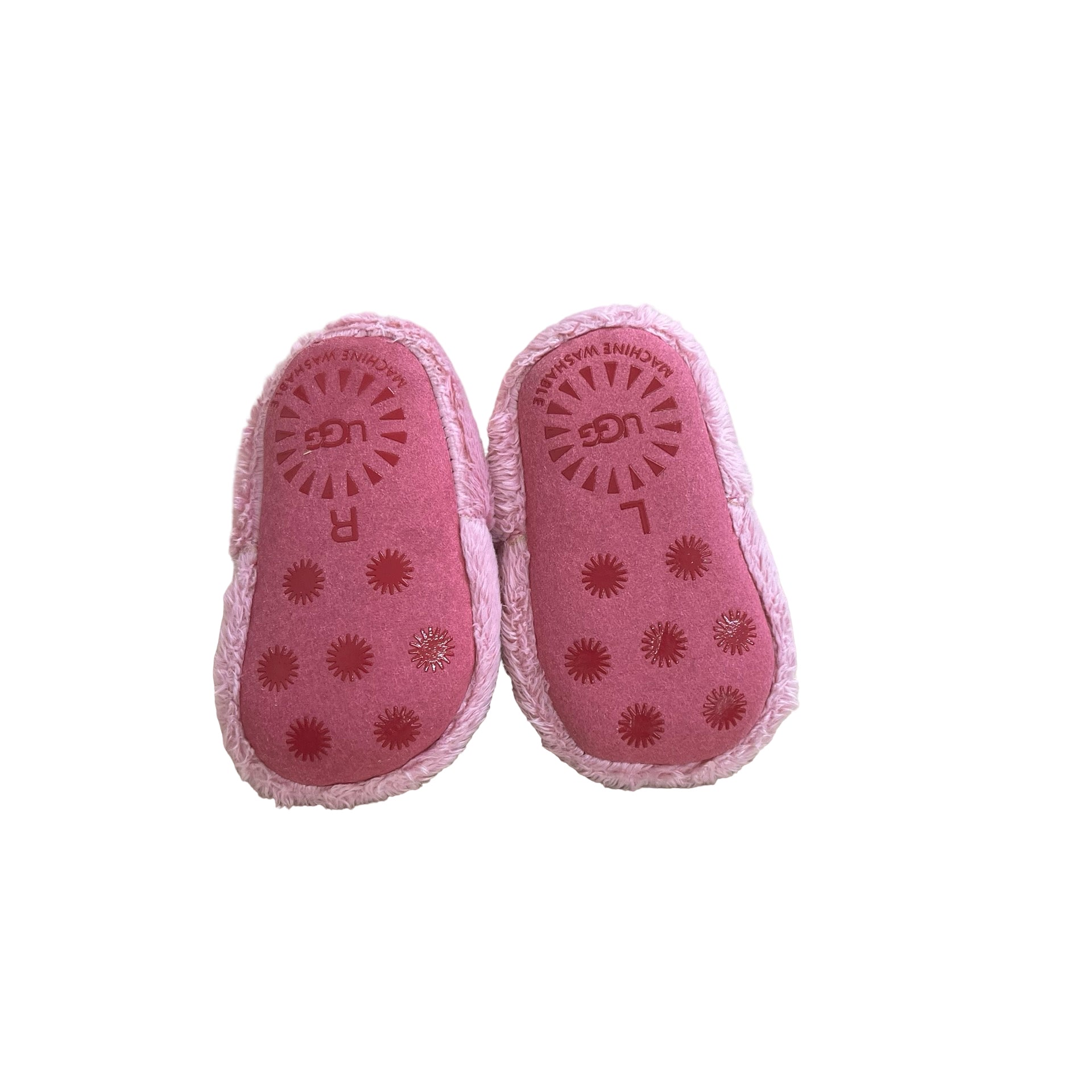 UGG Pink Fuzzy Soft-Sole Booties - Size 0-1