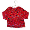 Catimini Red Heart Print Ruffle Collar Top - Size 6