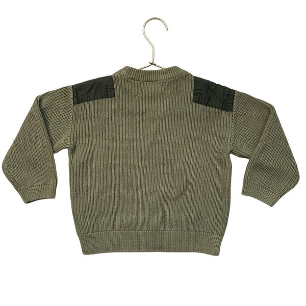Zara Olive Green Cotton Sweater - Size 4-5