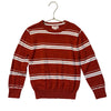 Cat & Jack Burnt Orange & Ivory Striped Cotton Sweater - Size XS 4-5