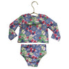 Baby Gap Flower Print Rash Guard 2-Piece Swim Suit - Size 6-12 Mo