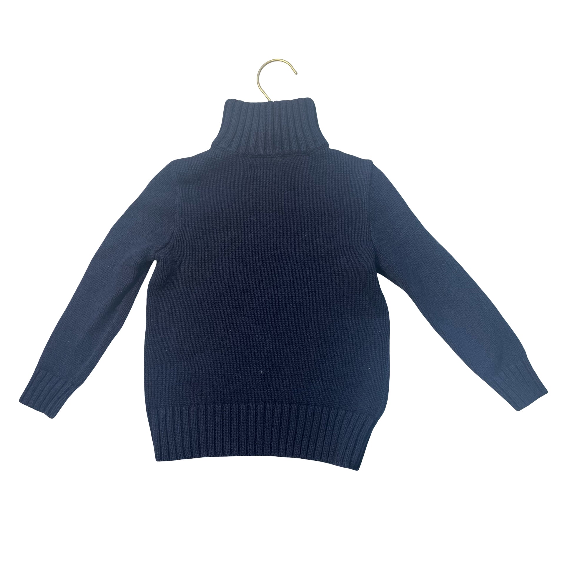 Polo Ralph Lauren Navy Cotton Quarter-Zip Sweater - Size 4