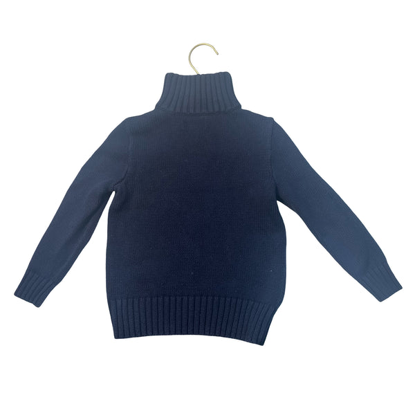 Polo Ralph Lauren Navy Cotton Quarter-Zip Sweater - Size 4