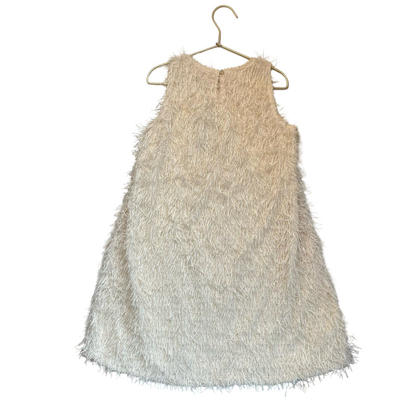 Lola & The Boys Ivory & Metallic Fringe Dress - Size 10