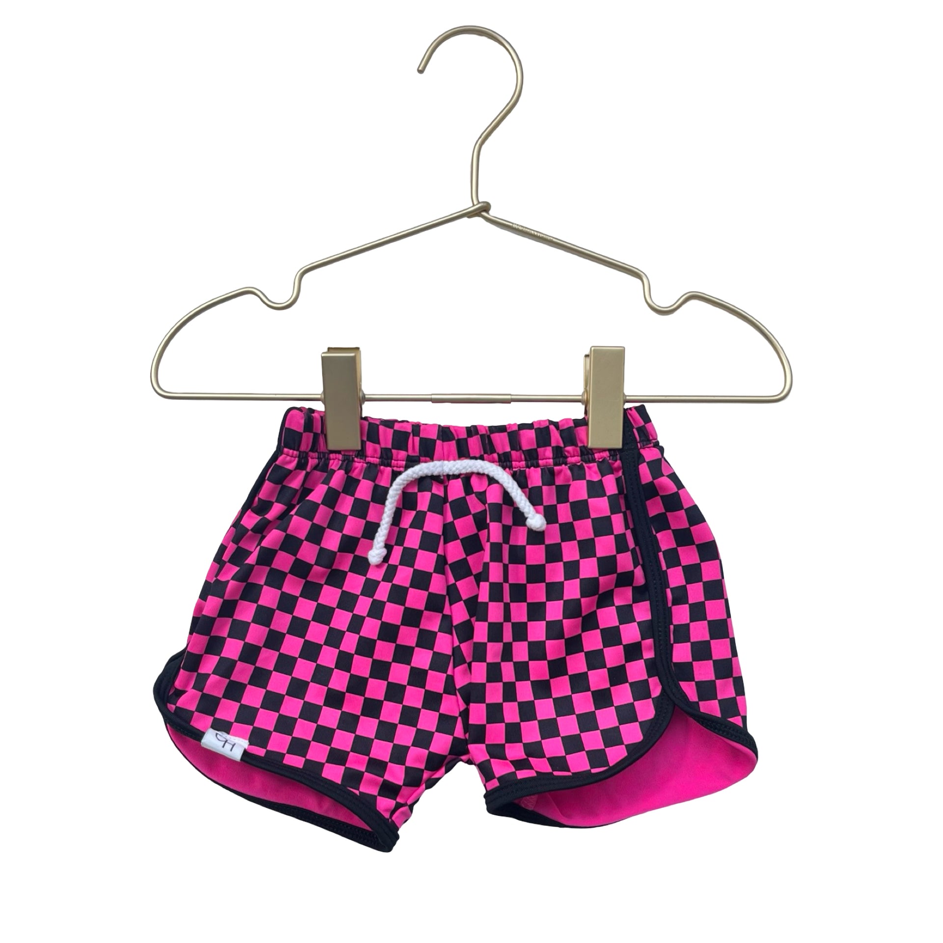 George Hats Hot Pink & Black Check Swim Shorts - Size 18-24 Mo
