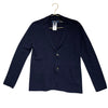 Polo Ralph Lauren Navy Cotton Knit Blazer-Style Cardigan - Size M 10-12