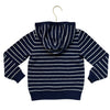 Janie and Jack Navy & White Striped Hooded Cotton Sweater - Size 5