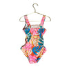 Cat & Jack Colorful Tropical Leaf Print Side Cut-Out Swim Suit - Size 4T