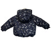 Baby Gap Faux-Fur Lined Navy & Silver Bow Print Hooded Winter Jacket - Size 2