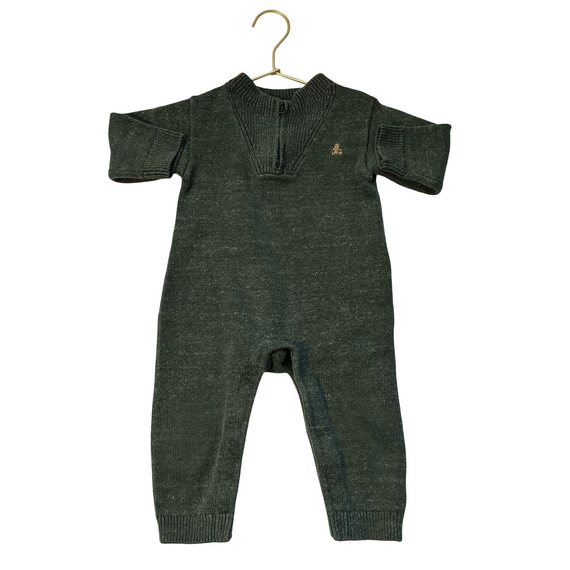 Baby Gap Green Quarter-Zip Knit One-Piece - Size 12-18 Mo