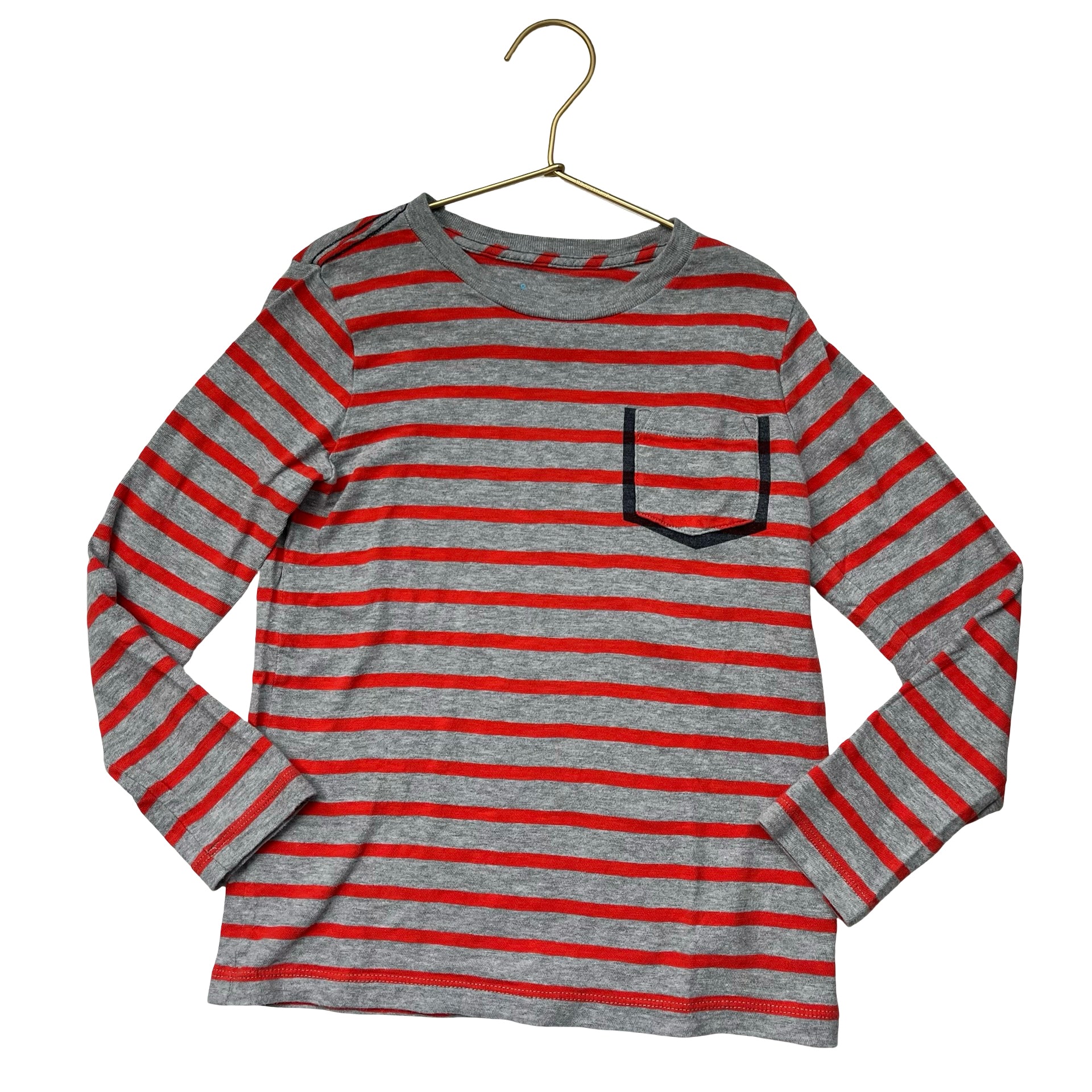 Crewcuts Gray & Red Striped Shirt - Size S 6-7