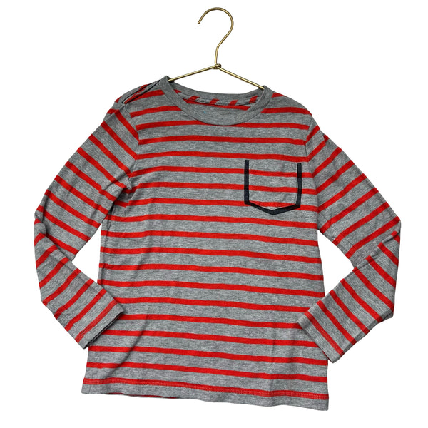 Crewcuts Gray & Red Striped Shirt - Size S 6-7
