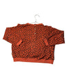 Piupiuchick Orange Leopard Print Terry Ruffle Sweatshirt - Size 8Y