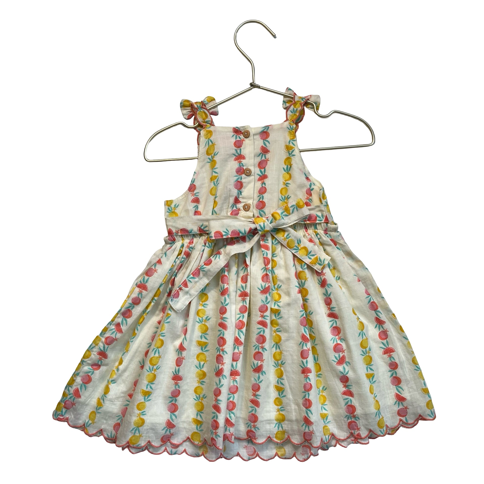 Play Day Ivory Citrus Print Dress - Size 6-12 Mo