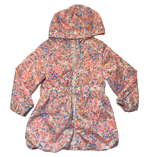 M&S Flower Print Hooded Windbreaker Jacket - Size 6-7