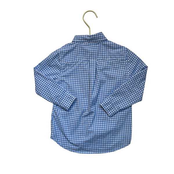 Vineyard Vines Performance Blue & White Check Button Down Shirt - Size 2T