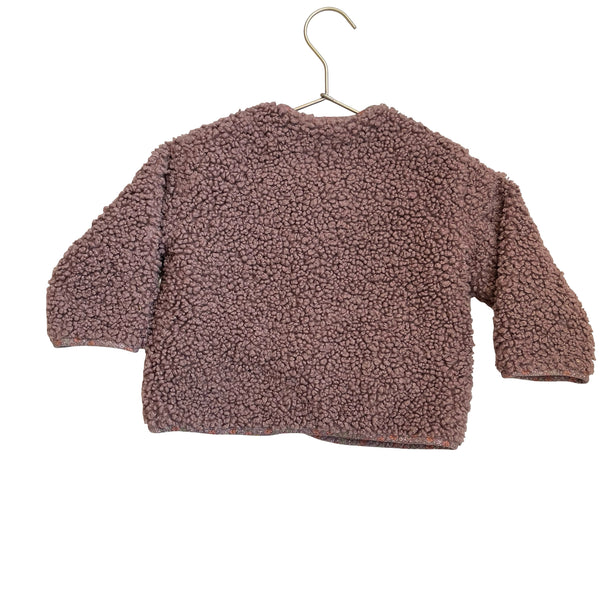 Zara Light Plum Sherpa & Floral Corduroy Trim Jacket - Size 12-18 Mo