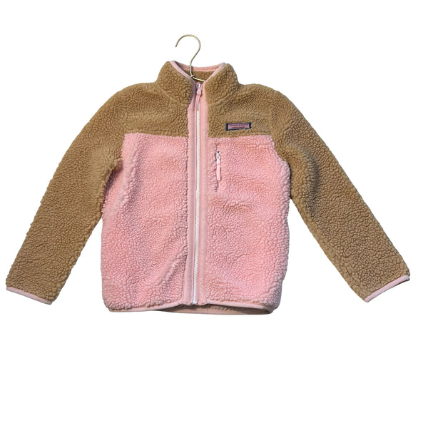 Vineyard Vines Pink & Tan Sherpa Jacket - Size S 7-8