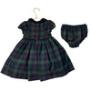 Ralph Lauren Navy, Green, Red Plaid Flannel Smocked Dress & Bloomers - Size 18 M