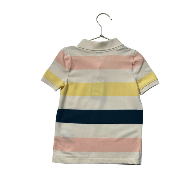 Old Navy Ivory, Pink, Yellow, Navy Striped Polo Shirt - Size 3T