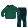 Gymborbee Green & Navy Tartan Plaid Leggings & Cotton Sweater Set - Size 2T