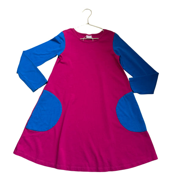 Hanna Andersson Blue & Magenta Colorblock Dress - Size 10
