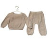 Donsje Ivory Cotton Knit Sweater & Joggers Set - Size 12-18 Mo