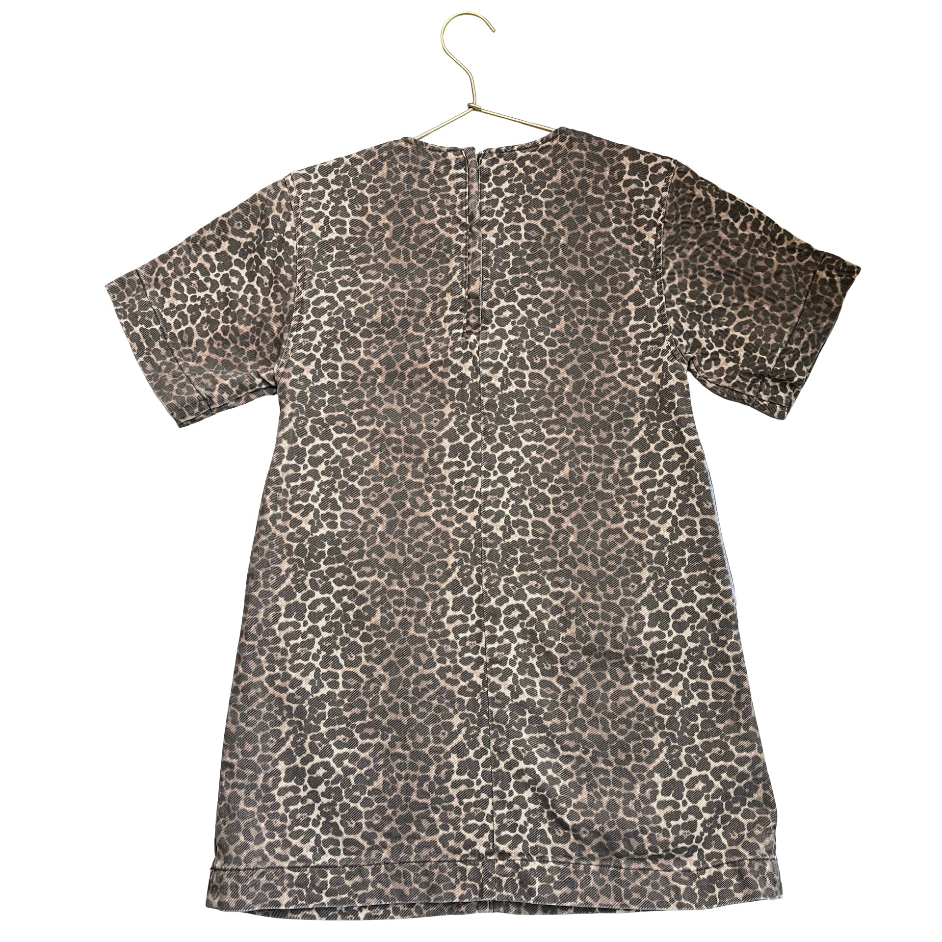 Zara Denim Leopard Print Dress - Size 10