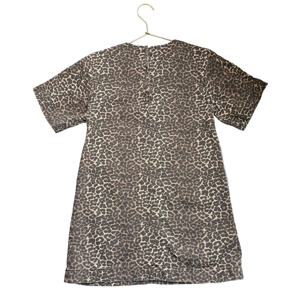 Zara Denim Leopard Print Dress - Size 10